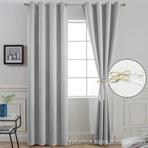 Rideaux occultants gris clair 96 pouces de long
